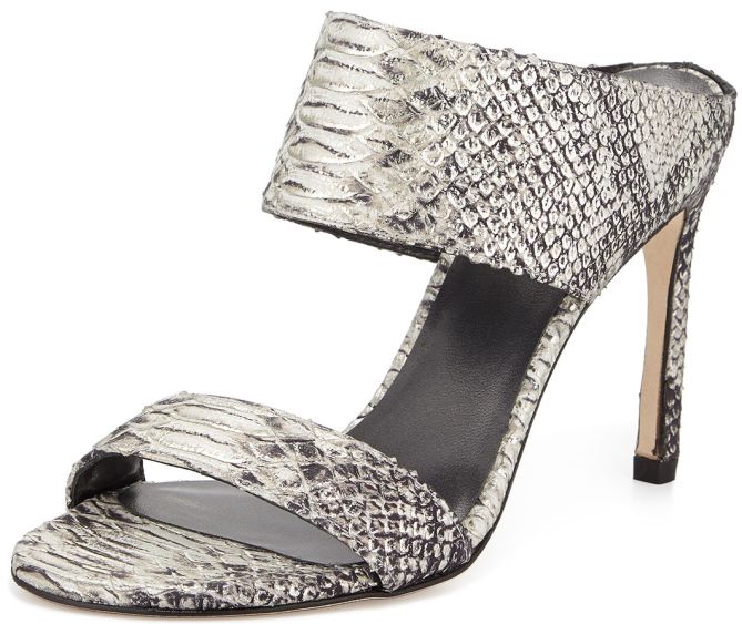 stuart weitzman myslide snake embossed sandals