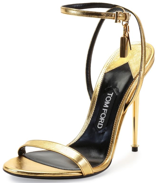 tom ford metal lock ankle wrap sandals