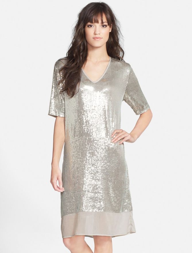 velvet sequin chiffon dress