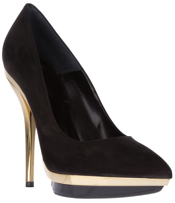 versace platform pumps black suede gold