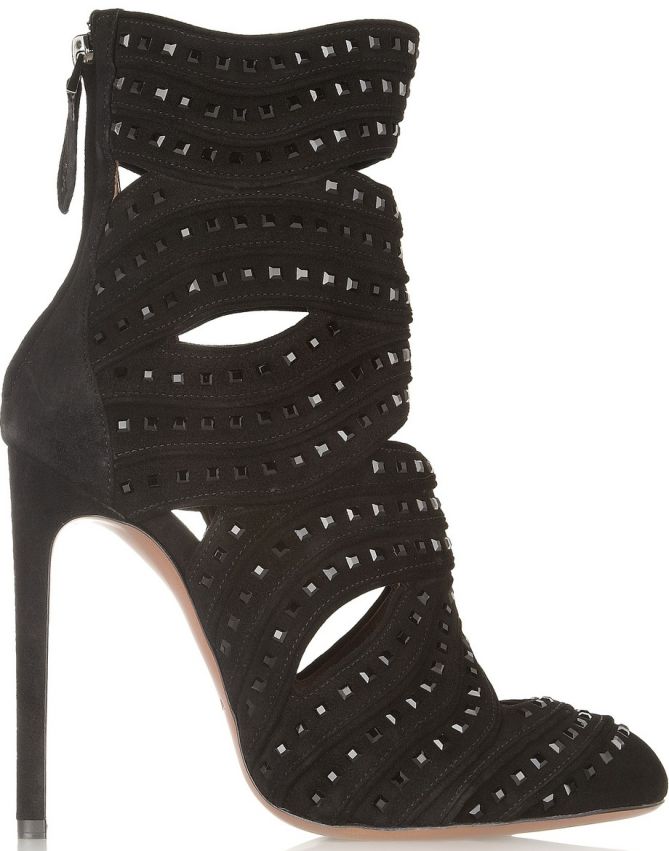 alaia cutout studded booties