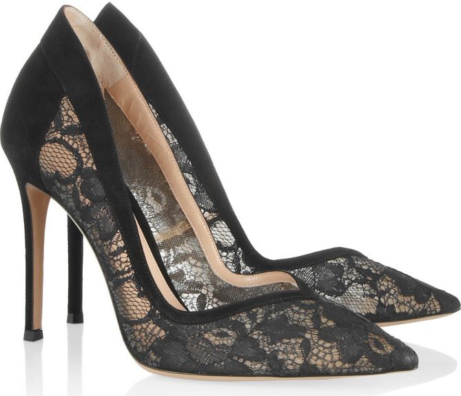 gianvito rossi suede and lace pumps edgile 2