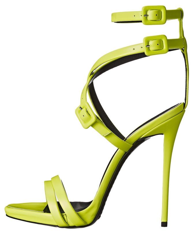 giuseppe zanott strappy criss cross sandals neon yellow 2