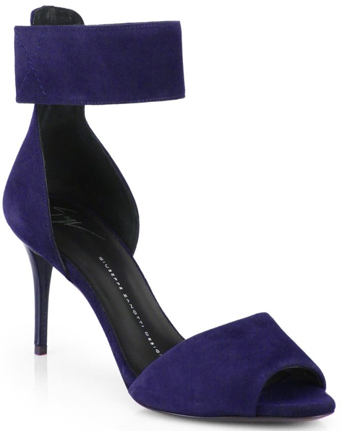 giuseppe zanotti ankle cuff sandals black suede 2