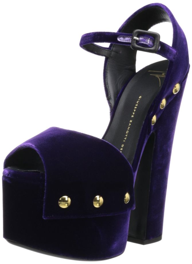 giuseppe zanotti betty sandals velvet purple