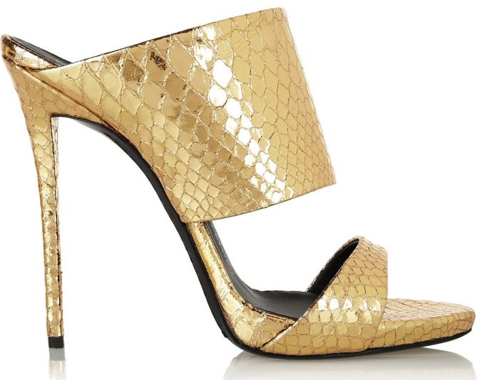 giuseppe zanotti gold snake mules coline