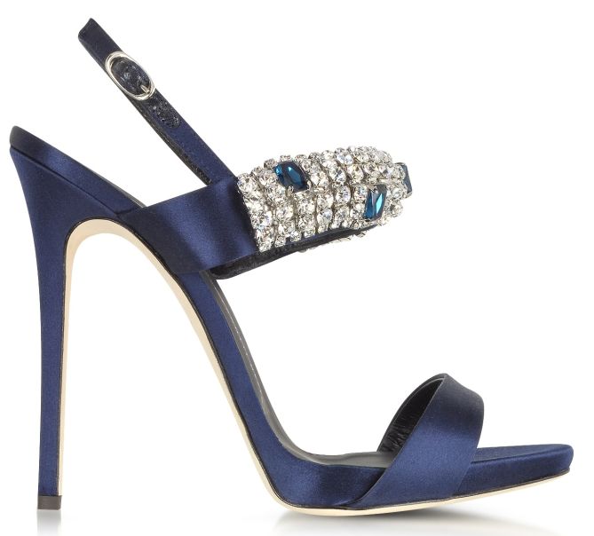 giuseppe zanotti jeweled sandals satin blue