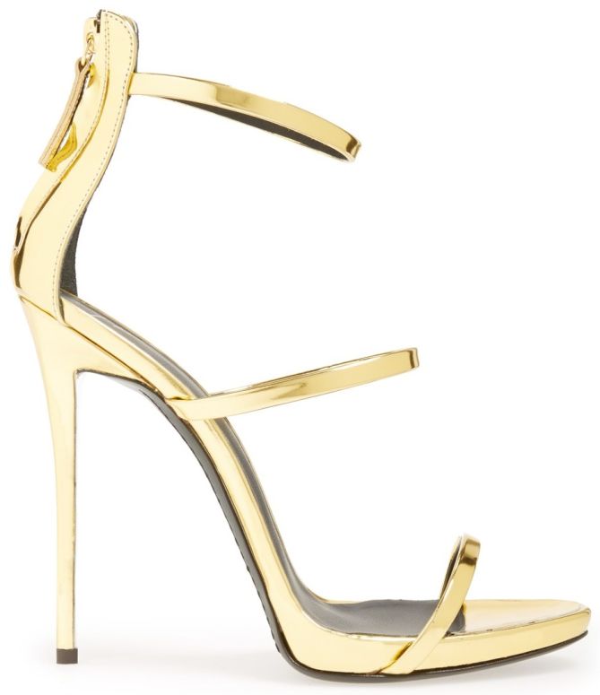 giuseppe zanotti three strap coline sandals gold