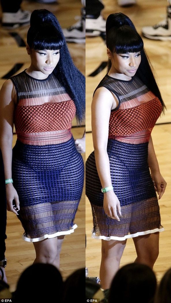 nicki minaj alexander wang show fall 2015 thong underwear-horz