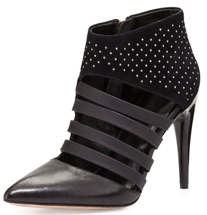 rebecca minkoff caesar studded point toe booties