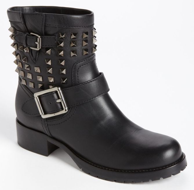 valentino rockstud biker boots noir