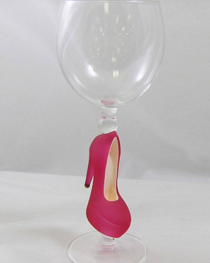 Hand Blown Red Koi Wine Glass by Yurana Designs W103 