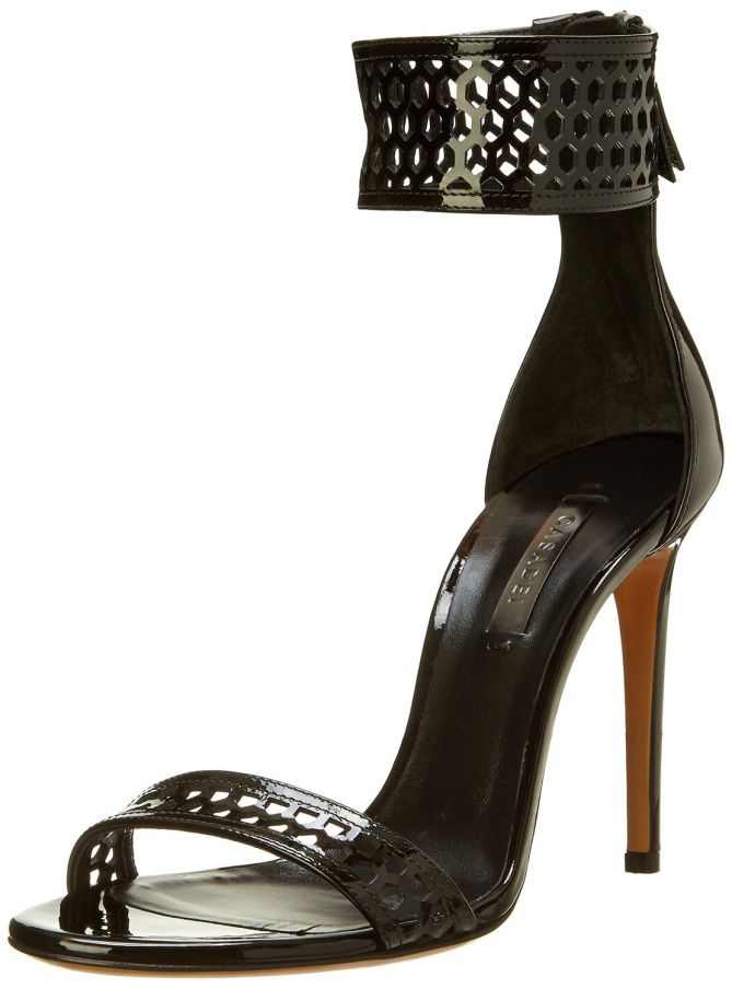 casadai laser cut leather ankle strap sandals