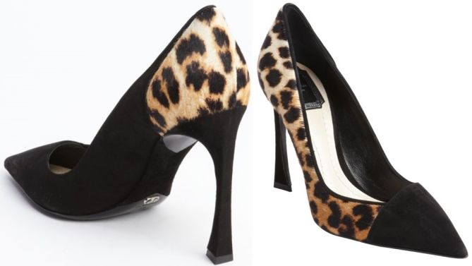 christian dior flare heel pumps leopard calfhair 2-horz