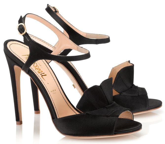 jerome rousseau black silk ruffle sandals 4