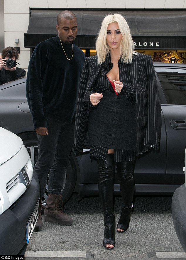 kim kardashian givenchy thigh peep toe boots paris blond