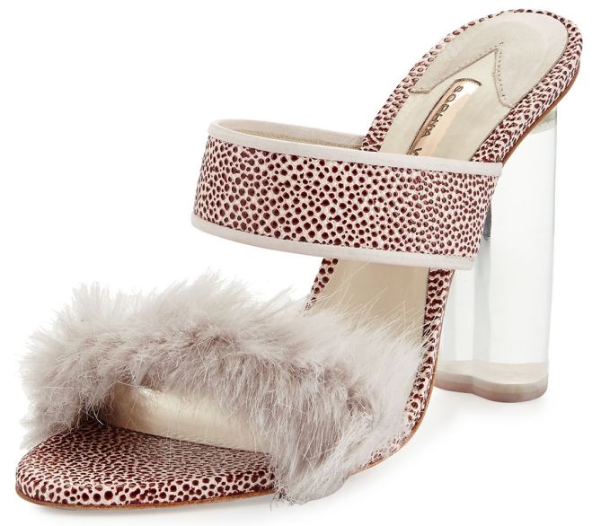 sophia webster fur trimmed mules