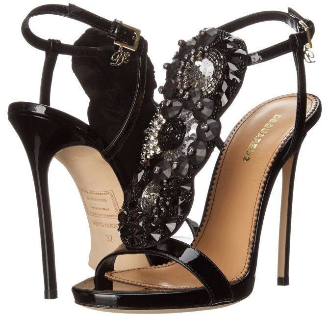 dsquared 2 embellished t strap sandals