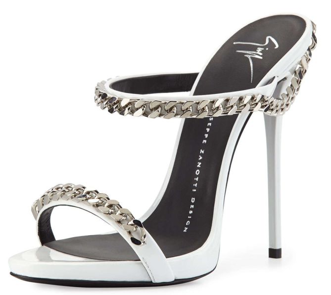 giuseppe zanotti chain sandals slip on