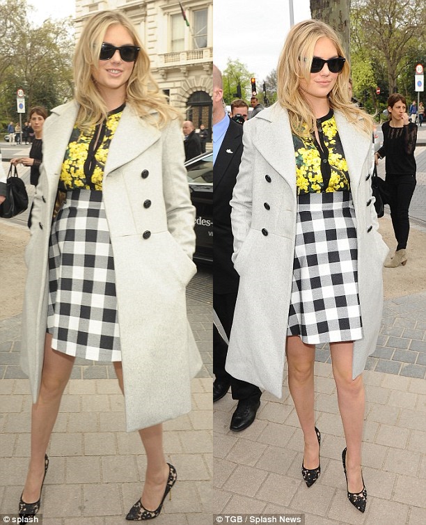 kate upton london kurt geiger lace pumps checkered skirt 3-horz