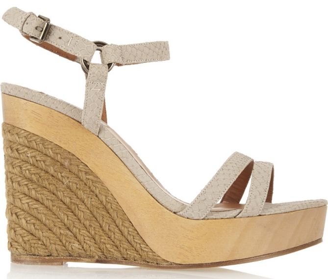 lanvin snake strap wedges