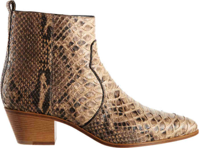 saint laurent python rock ankle boots