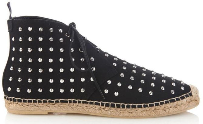 saint laurent studded hi top espadrille