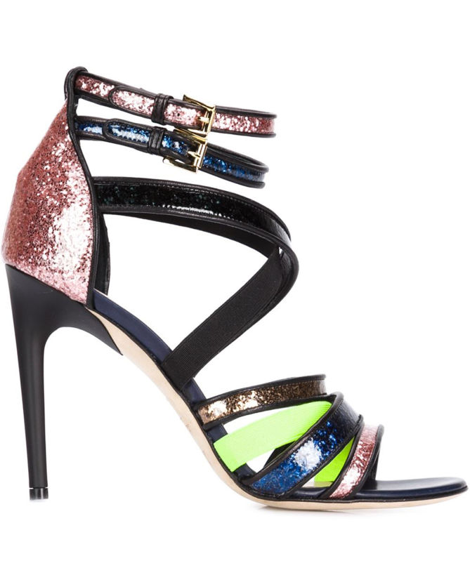Multicoloured leather glitter strappy sandals from MSGM1