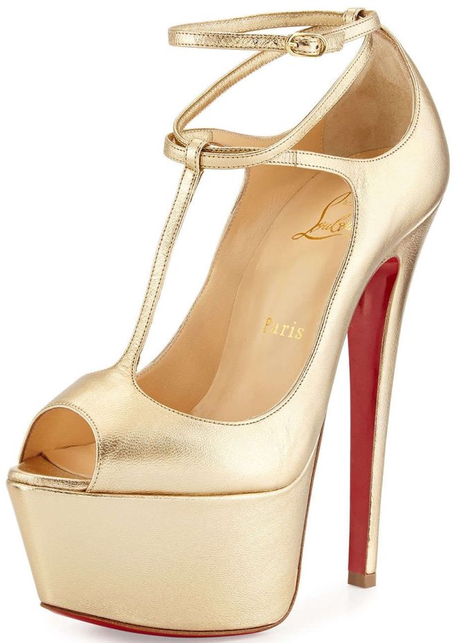 christian louboutin talitha plaform t-strap pumps