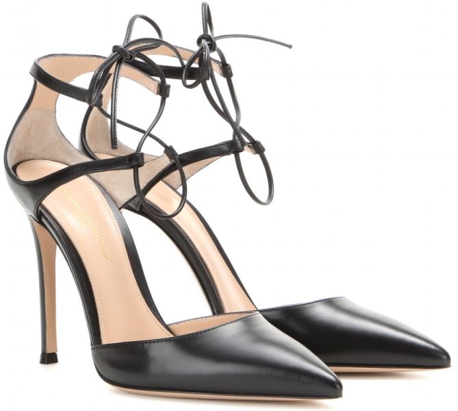 gianvito rossi leather lace-up pumps