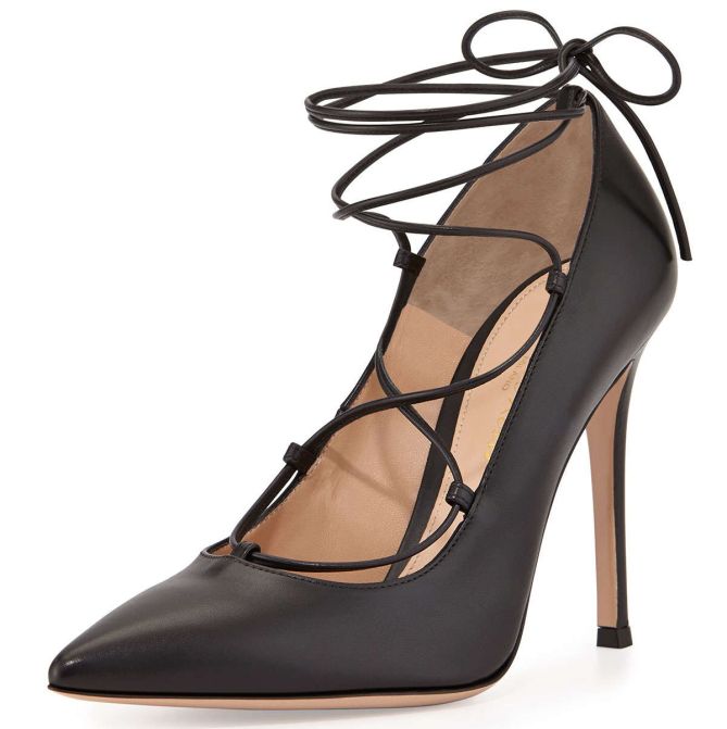 gianvito rossi point toe lace up