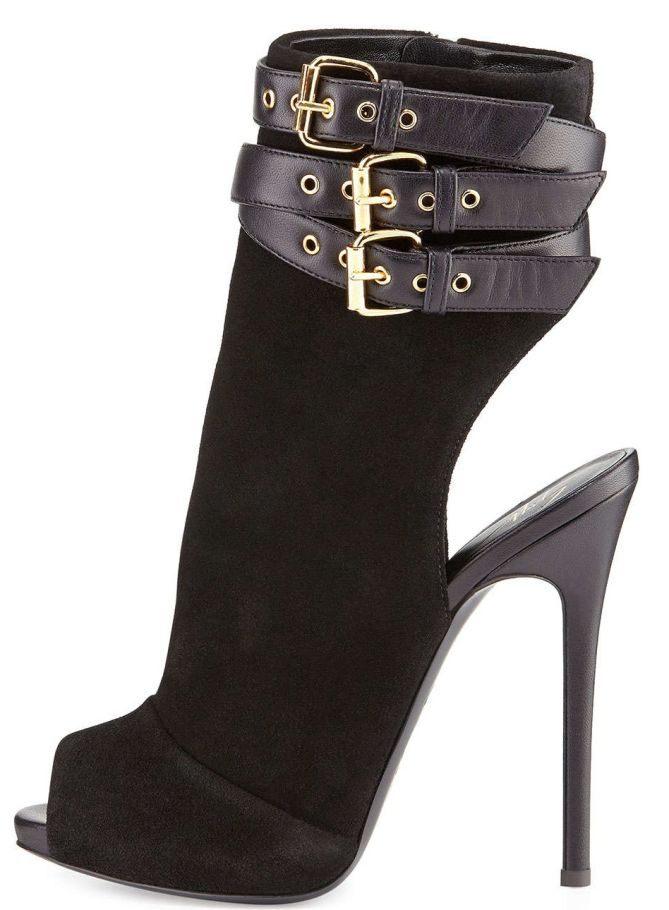 giuseppe zanotti suede triple strap booties 2