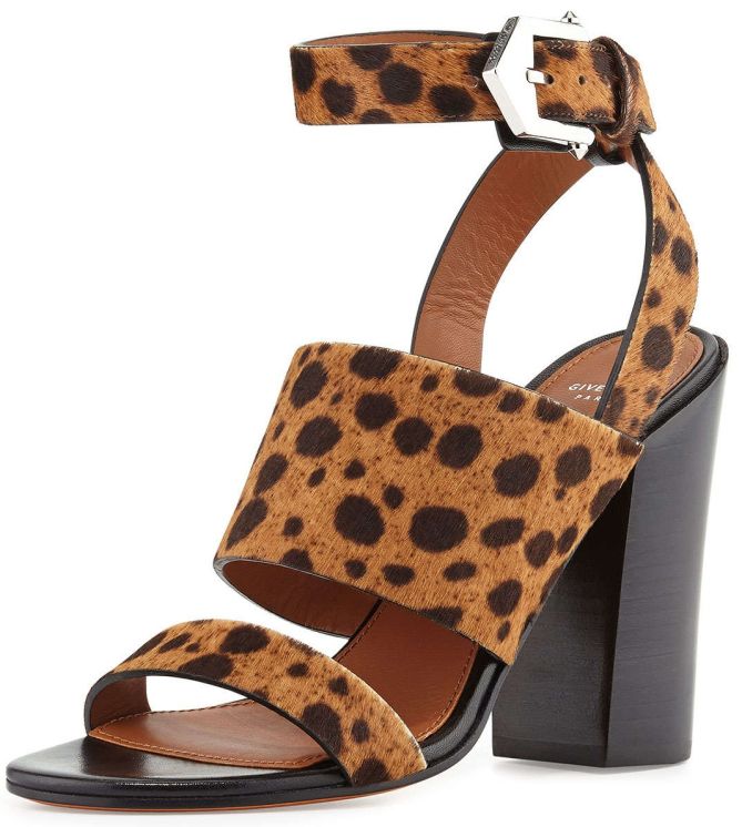givenchy leopard print calf hair sandals city 2