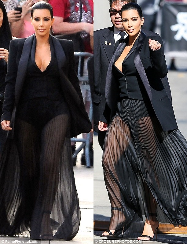 kim kardashian sheer skirt givenchy sandals jimmy kimmel 3-horz