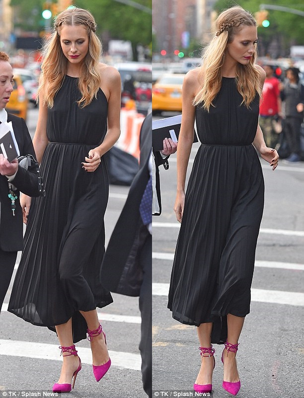 poppy delevingne new york pink pumps ankle tie 2-horz