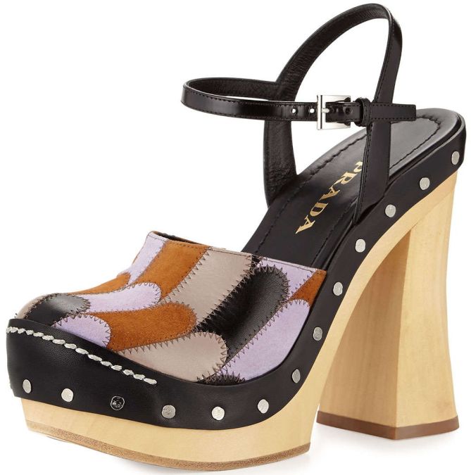 prada patchwork clogs wooden 2015