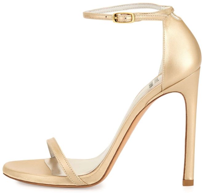 stuart weitzman nudist sandals in gold