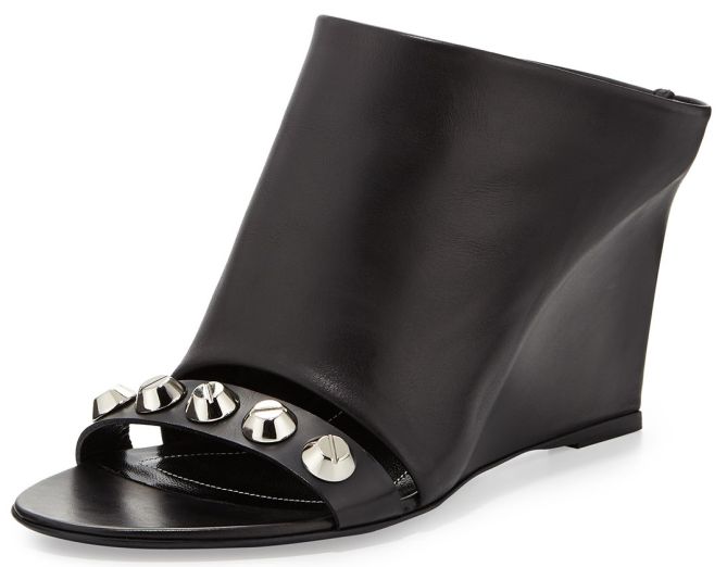 balenciaga studded mules wedge