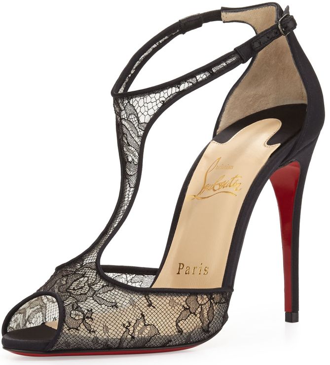 christian louboutin tiny t strap pumps chantilly