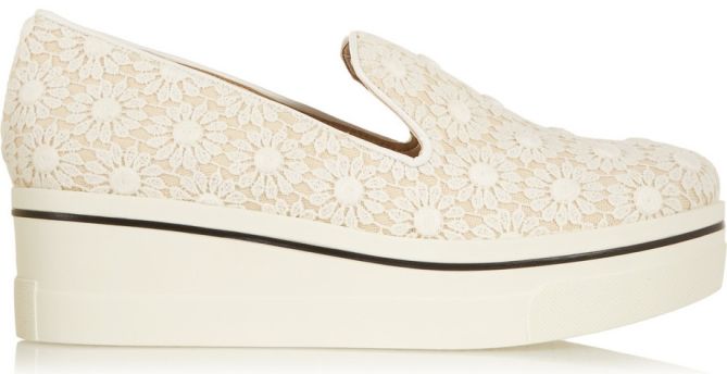 stella mccartney lace canvas binx platform sneakers