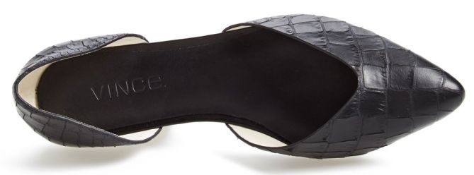 vince tara croc d orsay pointed flats