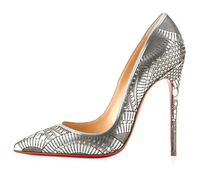christian louboutin kristali laser-cut leather red sole pump