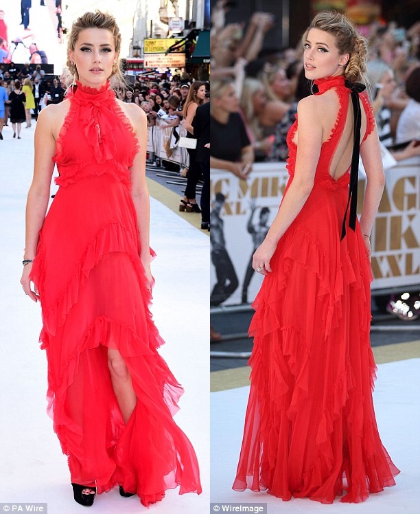 amber heard magic mike xxl premiere london red dress platform pumps 3-horz