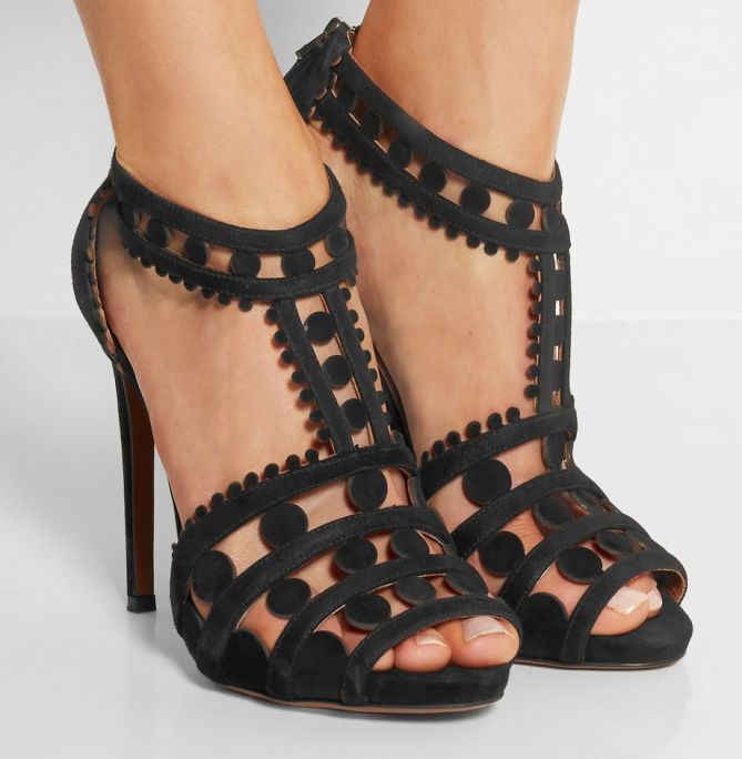 azzedine alaia lasercut suede sandals 2