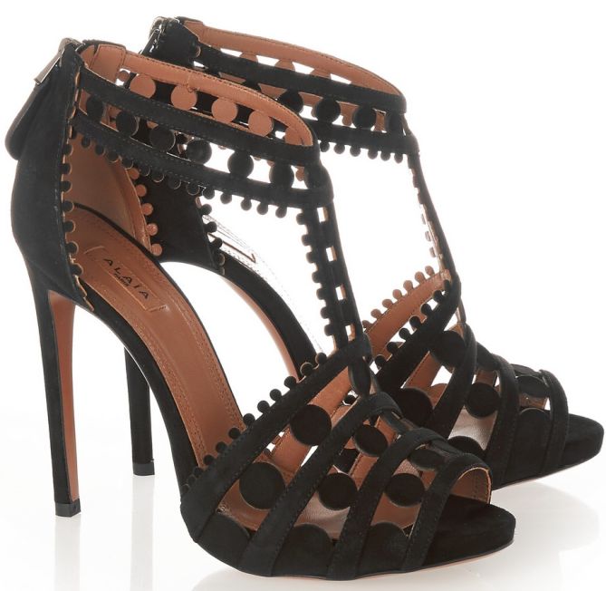 azzedine alaia lasercut suede sandals 248