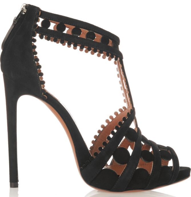 azzedine alaia lasercut suede sandals