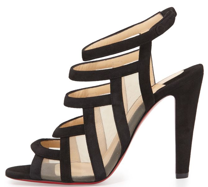 christian louboutin nicobar mesh and suede strappy sandals 2