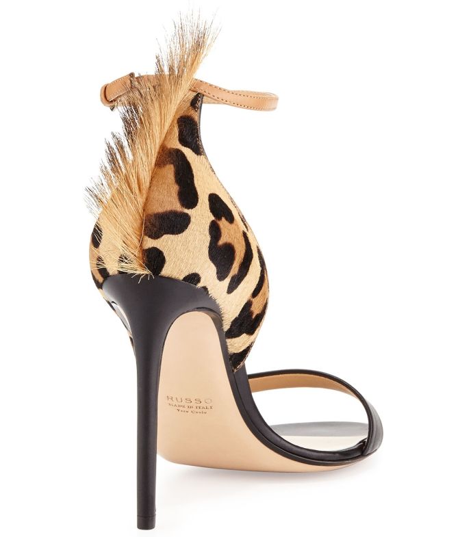 francesco russo leopard print calf hair sandals 0