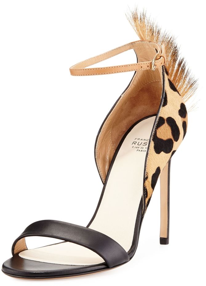 francesco russo leopard print calf hair sandals 2