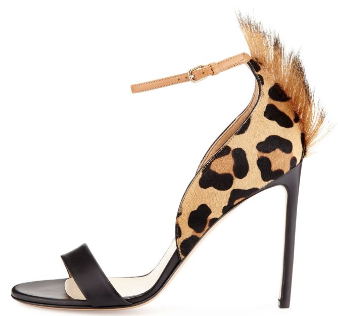 francesco russo leopard print calf hair sandals 3